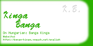 kinga banga business card